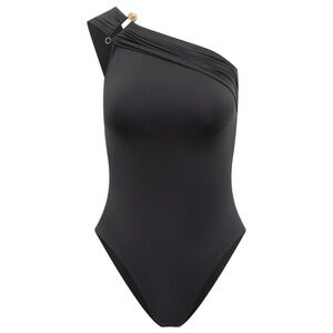 VERSACE Medusa safety pin one shoulder swimsuit